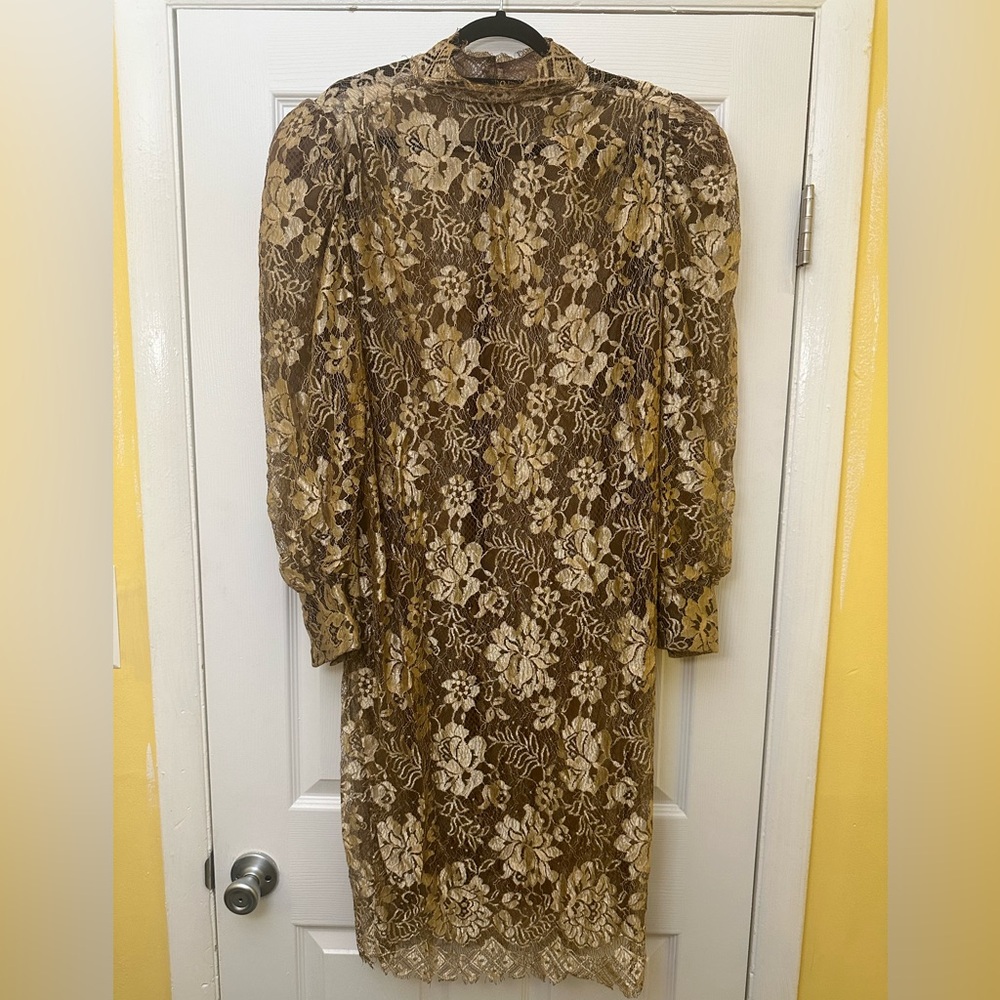 VINTAGE GOLD LACE DRESS